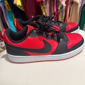 Youth Nike Air Force One Black and Red Sneakers